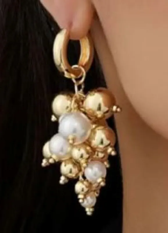 Pearl Cluster Statement Earring sold by Mulberry and Grand