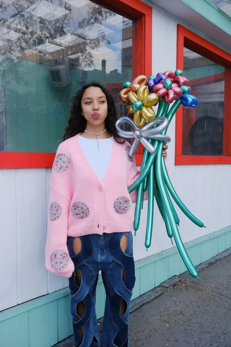 It's A Disco Life Puff Cardigan sold by Mulberry and Grand