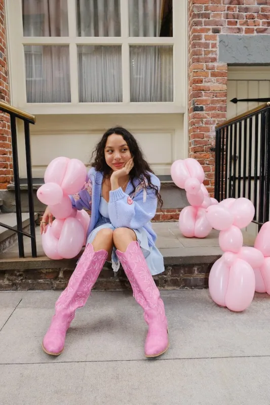 Cowgirl for Life Puff Cardigan sold by Mulberry and Grand