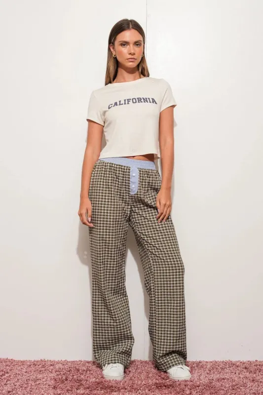 Olga Contrast Striped Wide Leg Pants sold by Mulberry and Grand