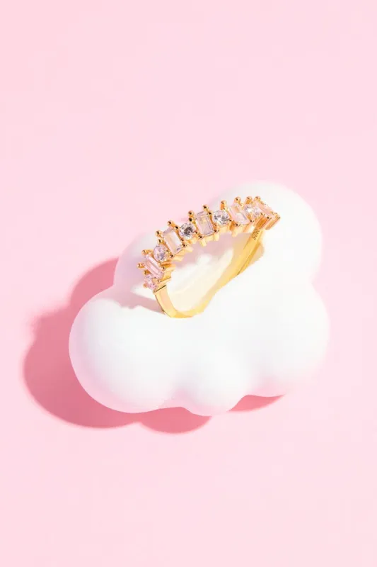 Crystal Sunset Waves Sterling Silver Ring sold by Mulberry and Grand