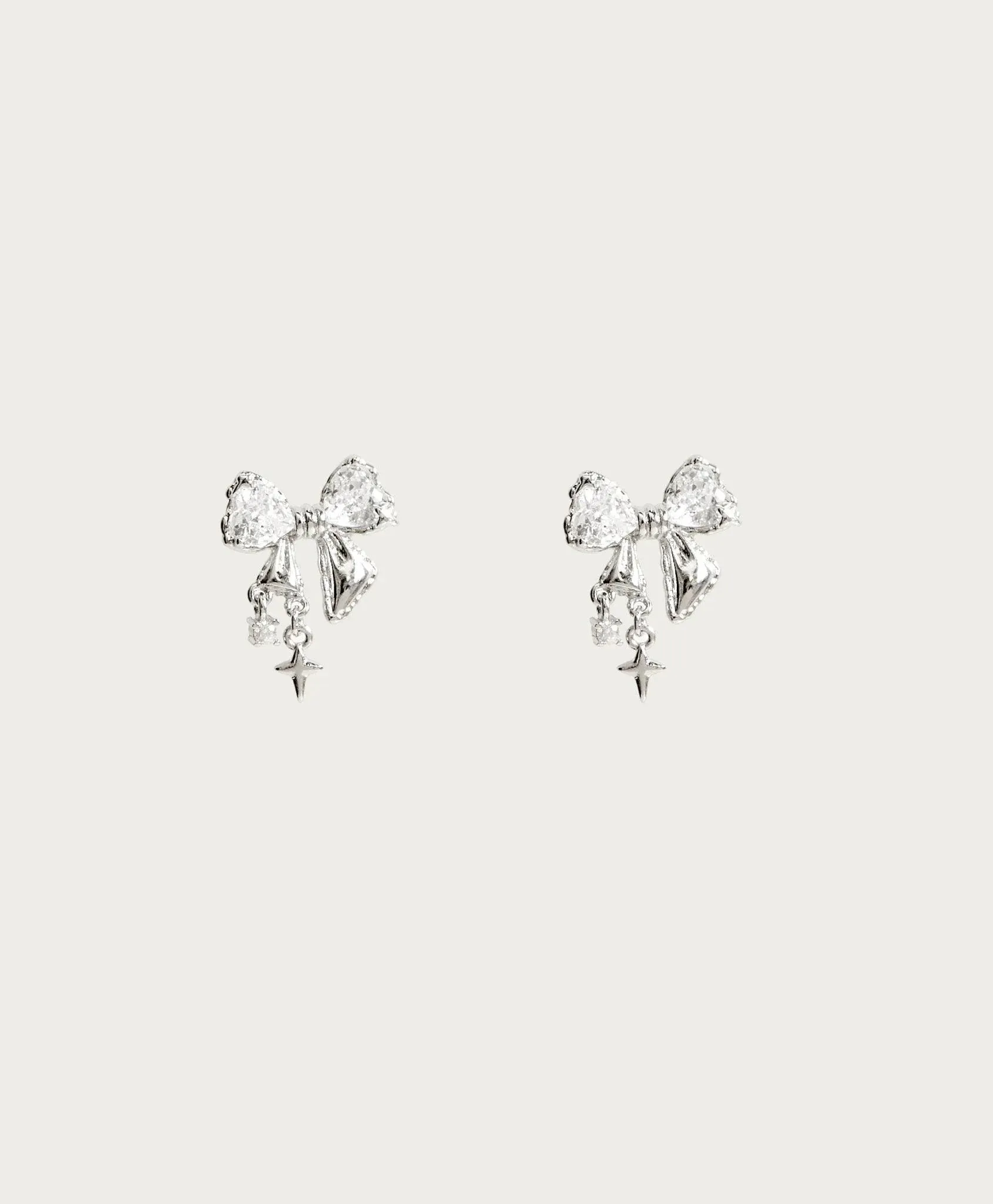 Sparkle Bow Sterling Silver Stud Earrings sold by Mulberry and Grand product image thumbnail 2