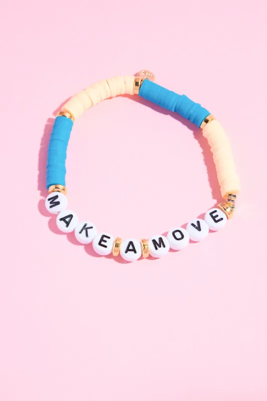 Make a Move Inspirational Beaded Bracelet sold by Mulberry and Grand