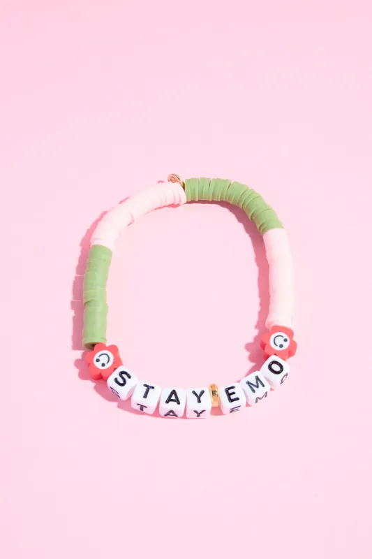 Stay Emo Inspirational Beaded Bracelet sold by Mulberry and Grand