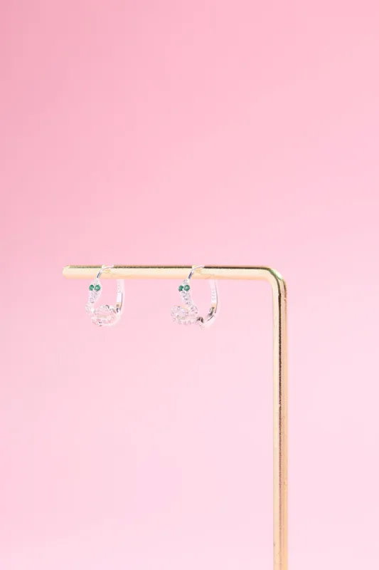 Pave Snake Sterling Silver Huggie Earring sold by Mulberry and Grand