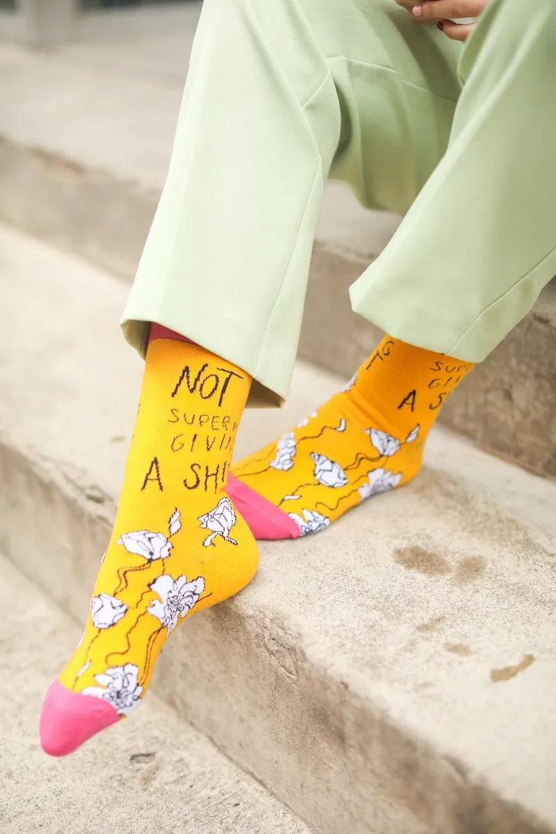 Not Super Into Giving A Shit Socks sold by Mulberry and Grand