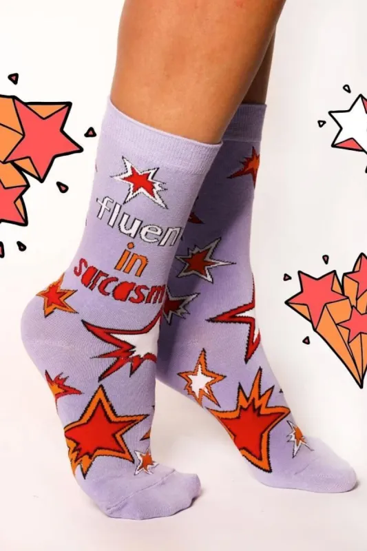 Fluent in Sarcasm Socks sold by Mulberry and Grand