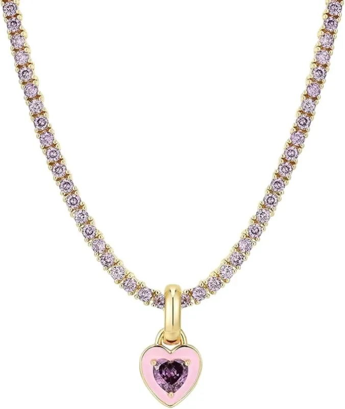 Enamel Heart Pendant Necklace sold by Mulberry and Grand