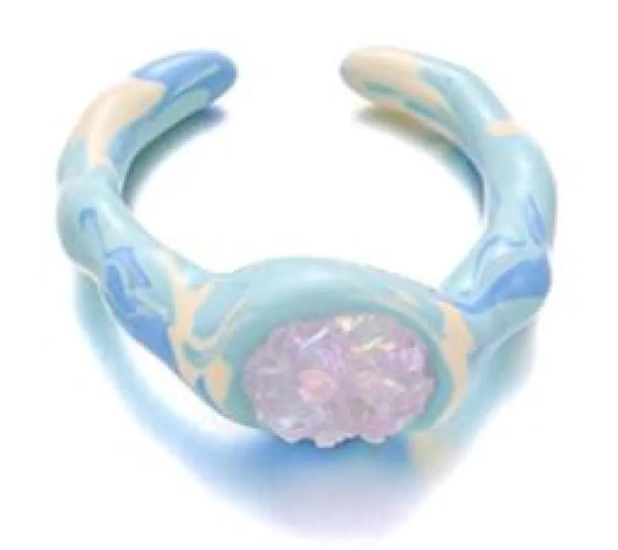 Pink Crystal Painted Stacking Ring sold by Mulberry and Grand