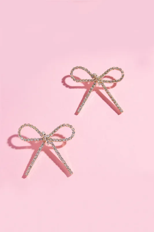 Crystal Ribbon Statement Earring made by Mulberry and Grand