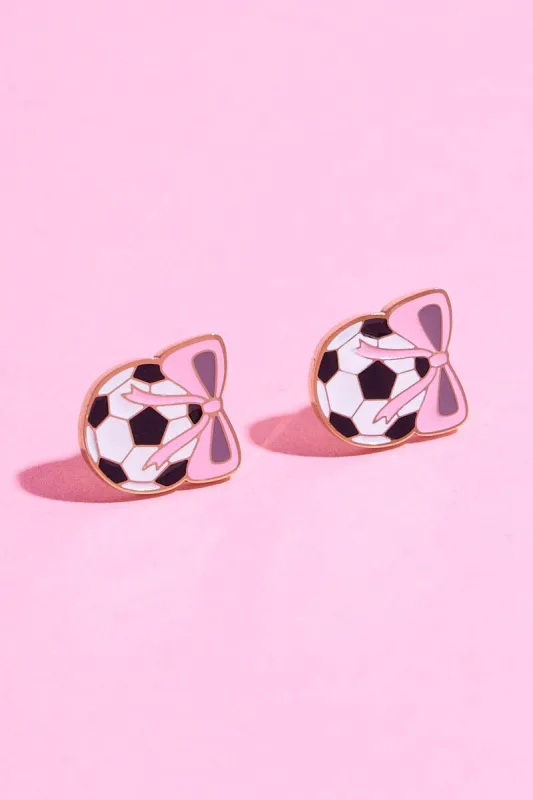 Baller Enamel Charm Stud Earrings sold by Mulberry and Grand