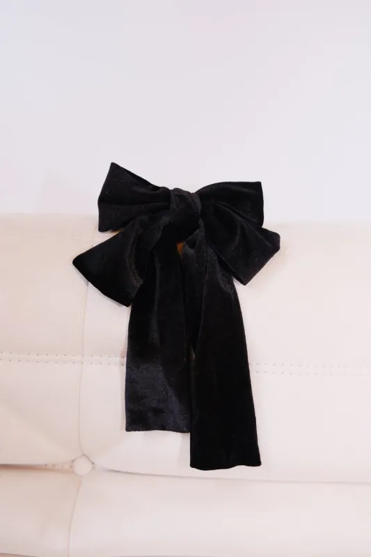 Vintage Velvet Ribbon Bow Hair Clip sold by Mulberry and Grand