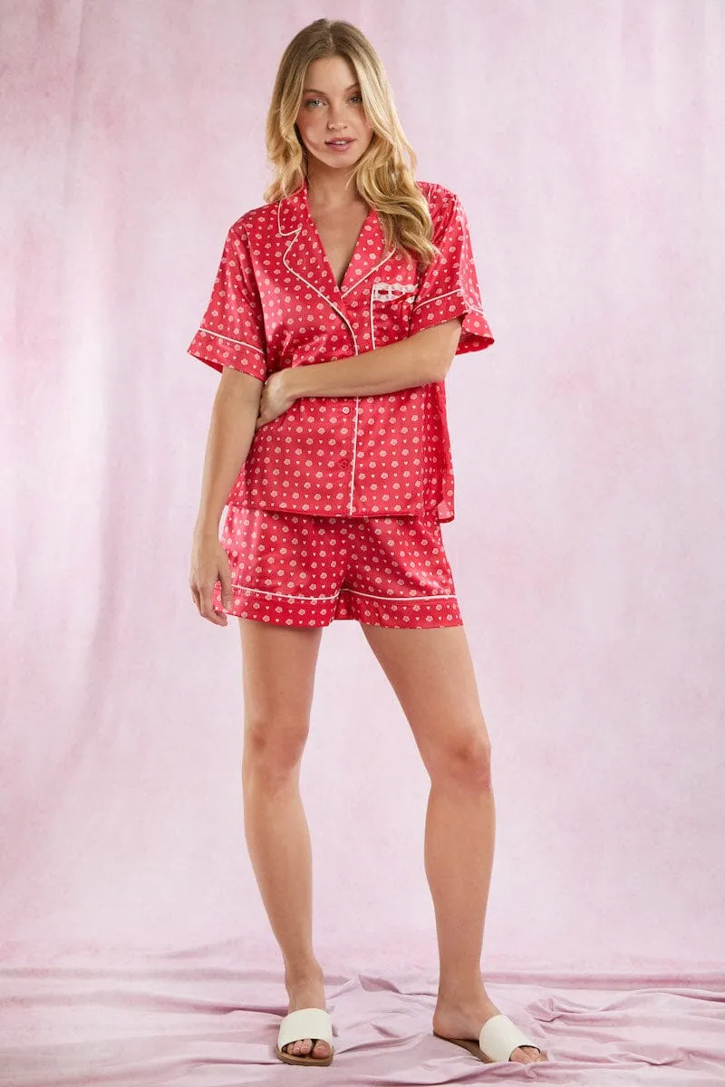 Satin Rose Prints Pajama Set sold by Mulberry and Grand product image thumbnail 2