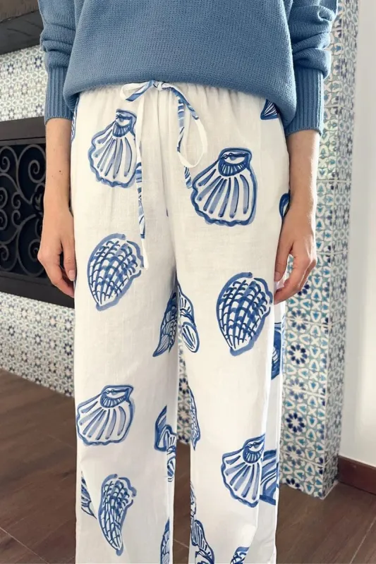 Marina Seashell Print Pants sold by Mulberry and Grand