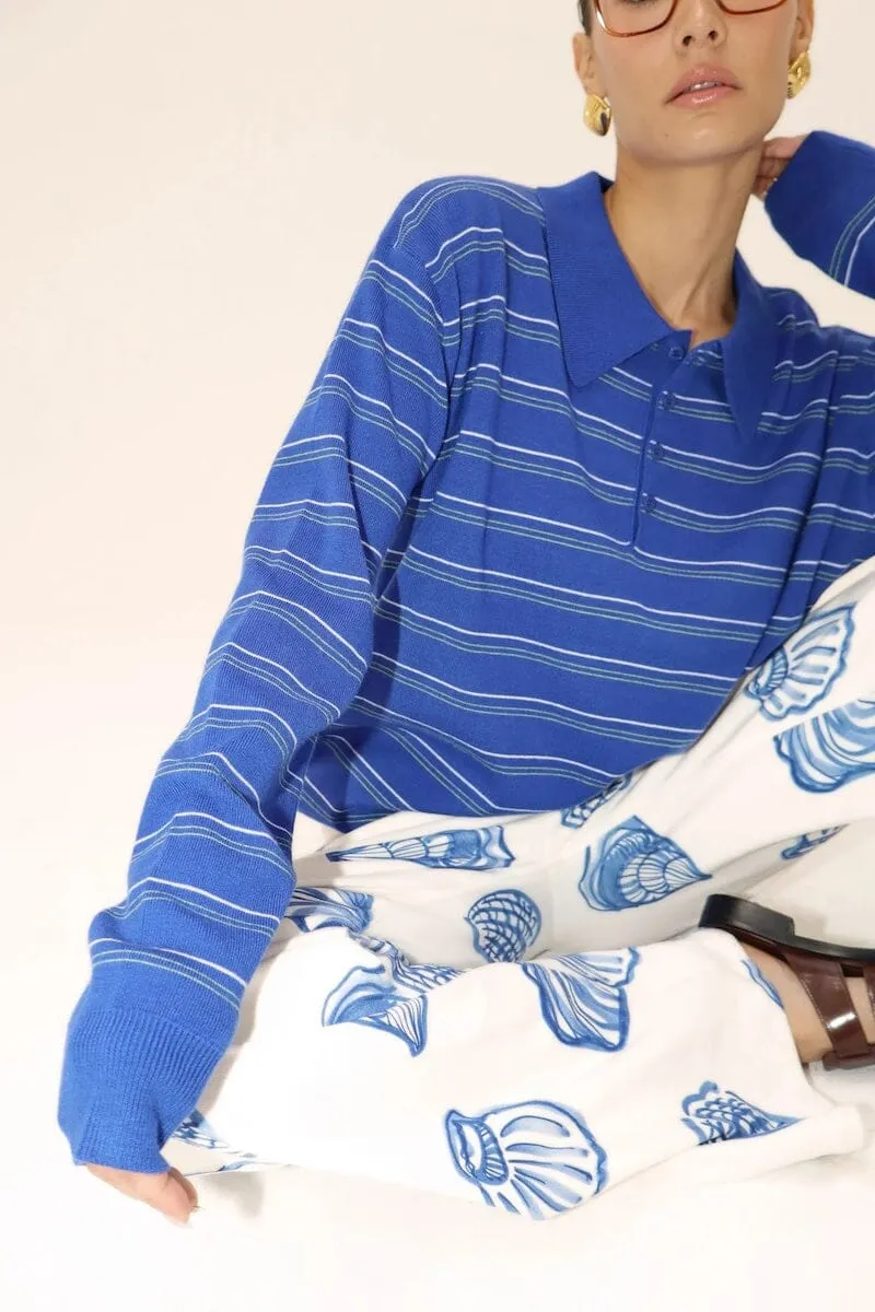 Bridget Vintage Style Collared Stripe Sweatshirt sold by Mulberry and Grand product image thumbnail 4