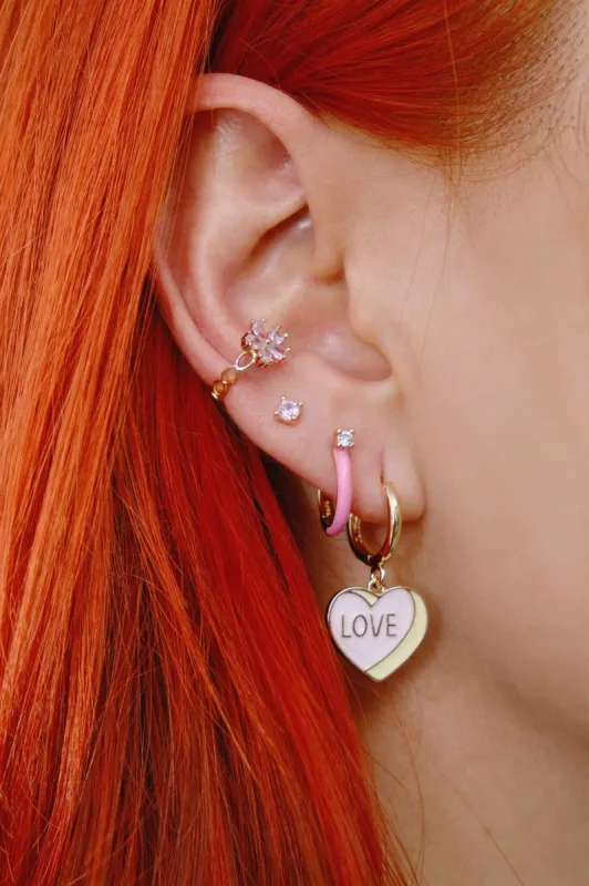 Candy Heart Charm Dangle Earrings sold by Mulberry and Grand