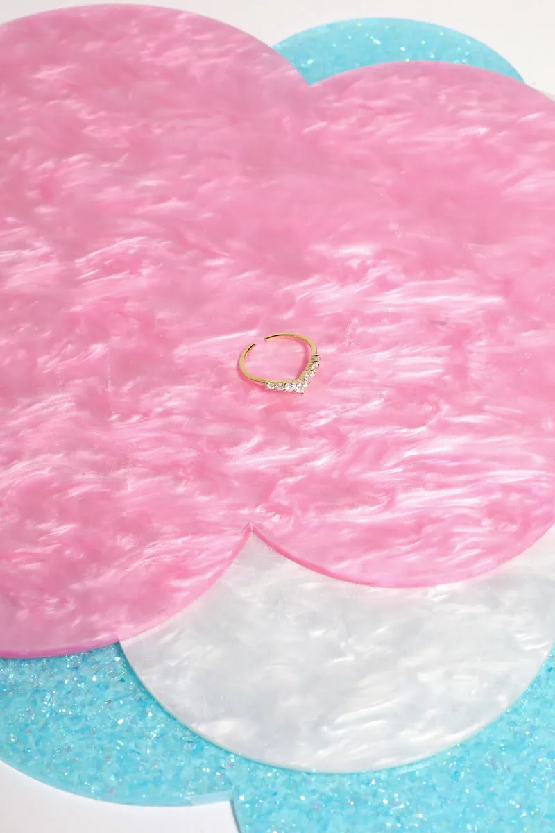 Chevron Crystal Sterling Silver Ring sold by Mulberry and Grand product image thumbnail 2