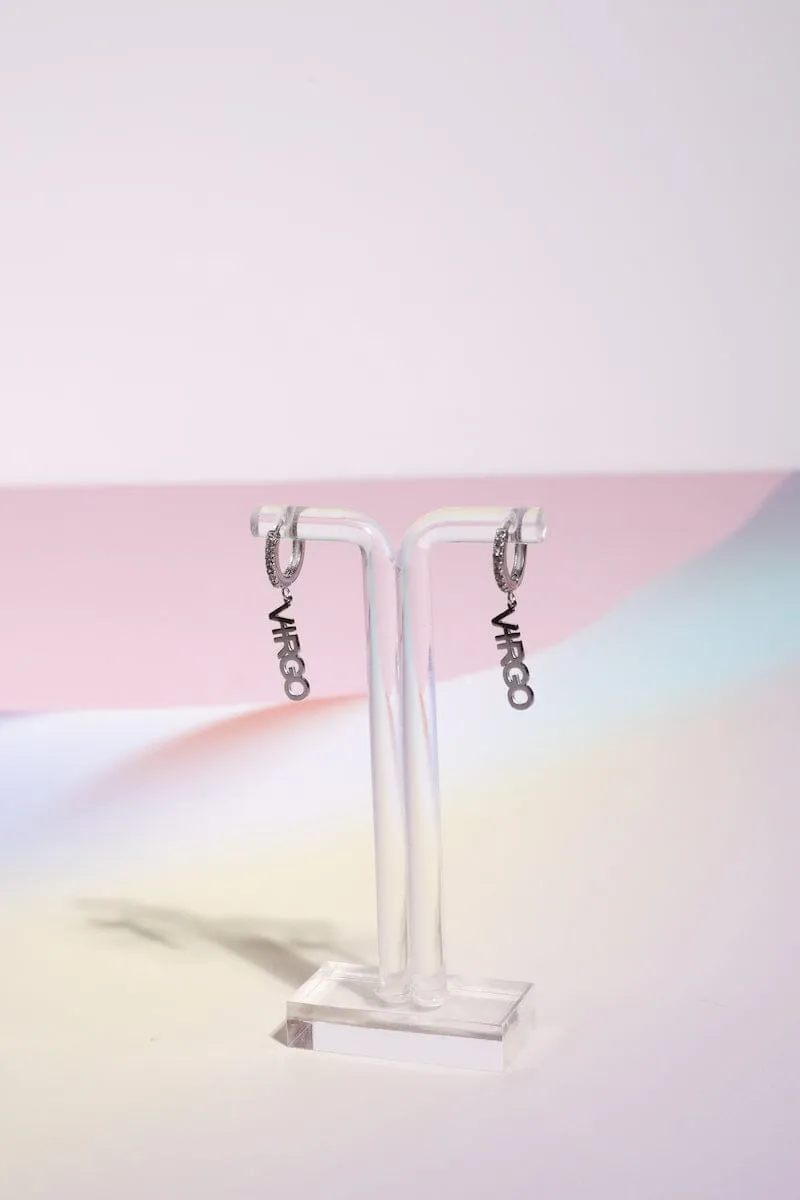 Virgo Crystal Zodiac Charm Dangle Earrings sold by Mulberry and Grand product image thumbnail 2