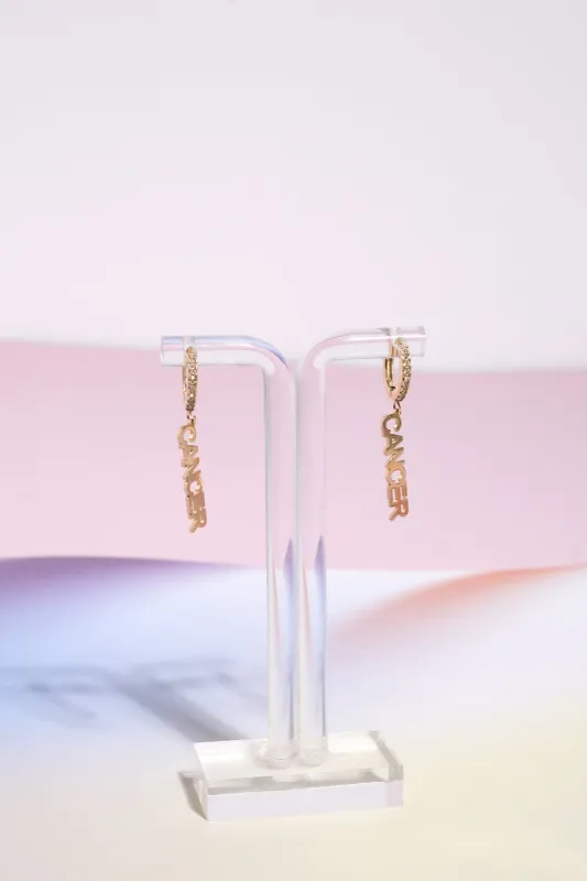 Cancer Crystal Zodiac Charm Dangle Earrings sold by Mulberry and Grand