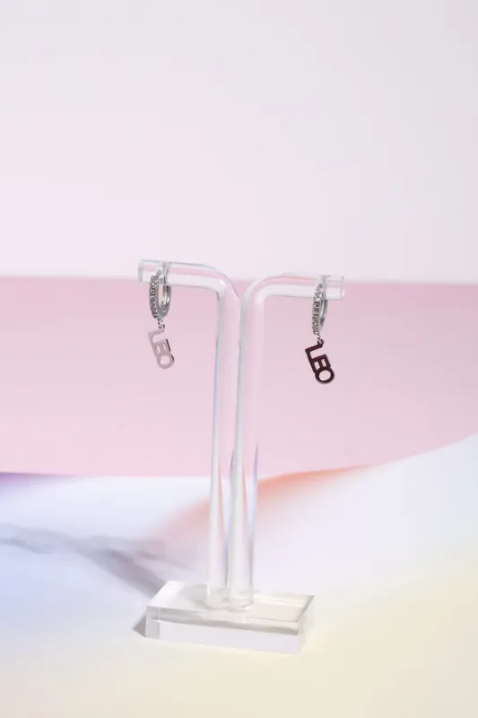Leo Crystal Zodiac Charm Dangle Earrings sold by Mulberry and Grand