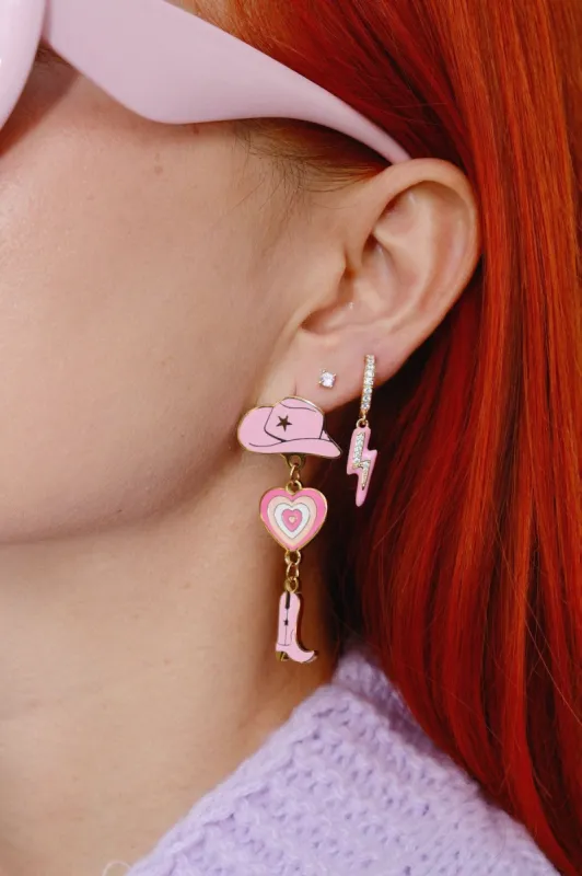 Cowboy Enamel Drop Dangle Earrings sold by Mulberry and Grand