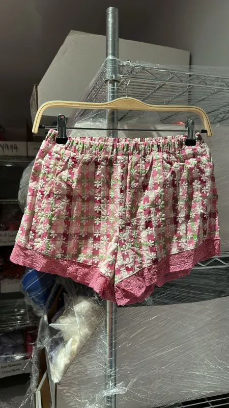 Candy Checkered Floral Shorts sold by Mulberry and Grand