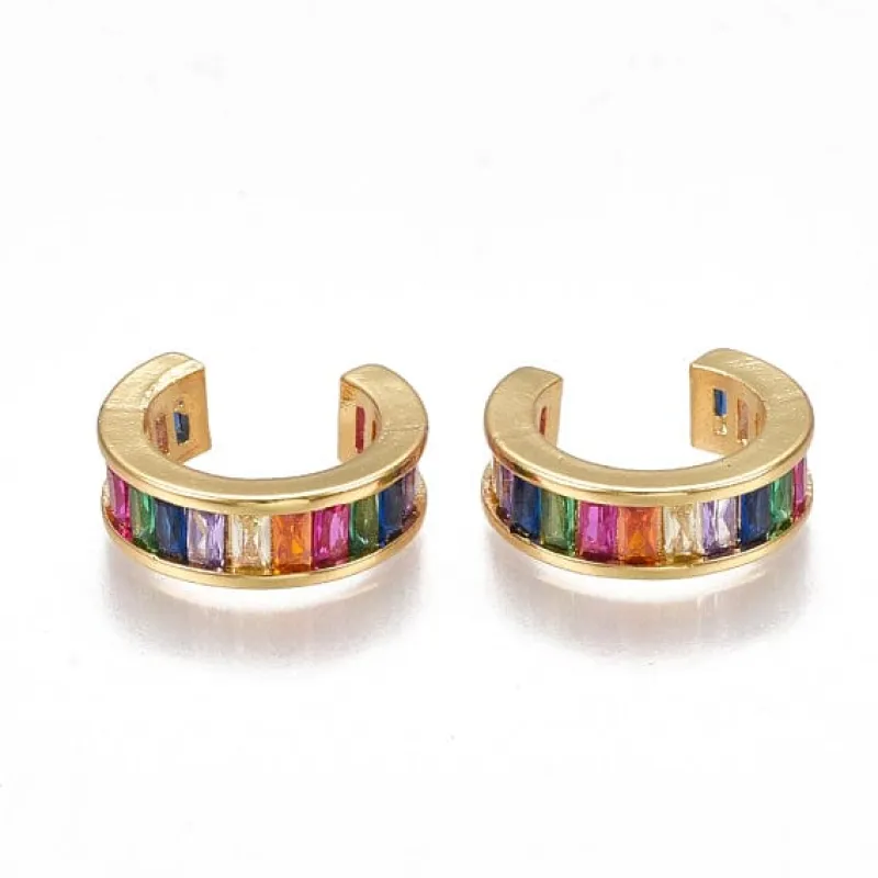 Rainbow Shine Sterling Silver Ear Cuff sold by Mulberry and Grand