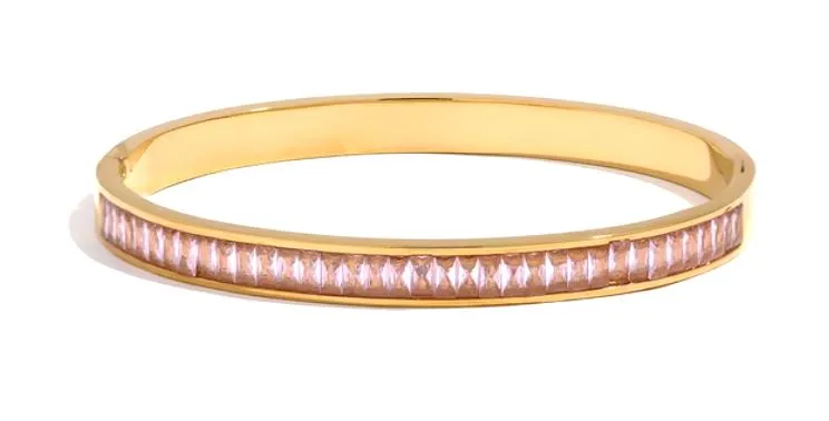 Shiny Cubic Zirconia Bangle Cuff Bracelet sold by Mulberry and Grand product image thumbnail 2