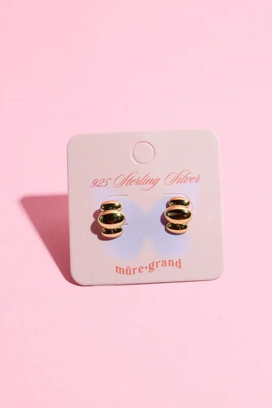 Puffy Puff Sterling Silver Stud Earring sold by Mulberry and Grand