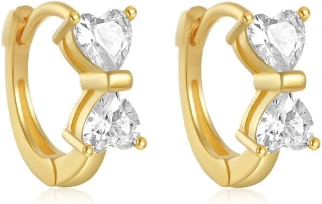 Reflected Heart Sterling Silver Huggies sold by Mulberry and Grand