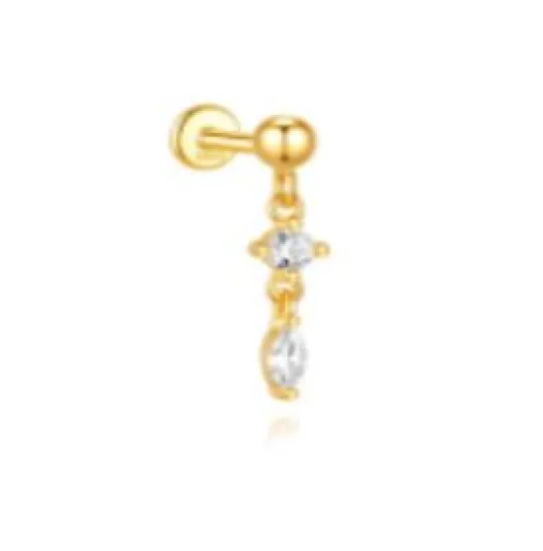 Crystal Drop Sterling Silver Nap Earrings sold by Mulberry and Grand