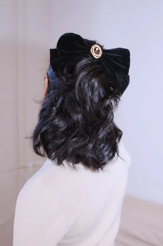 Velvet Rose Flowers Bow Hair Clip sold by Mulberry and Grand