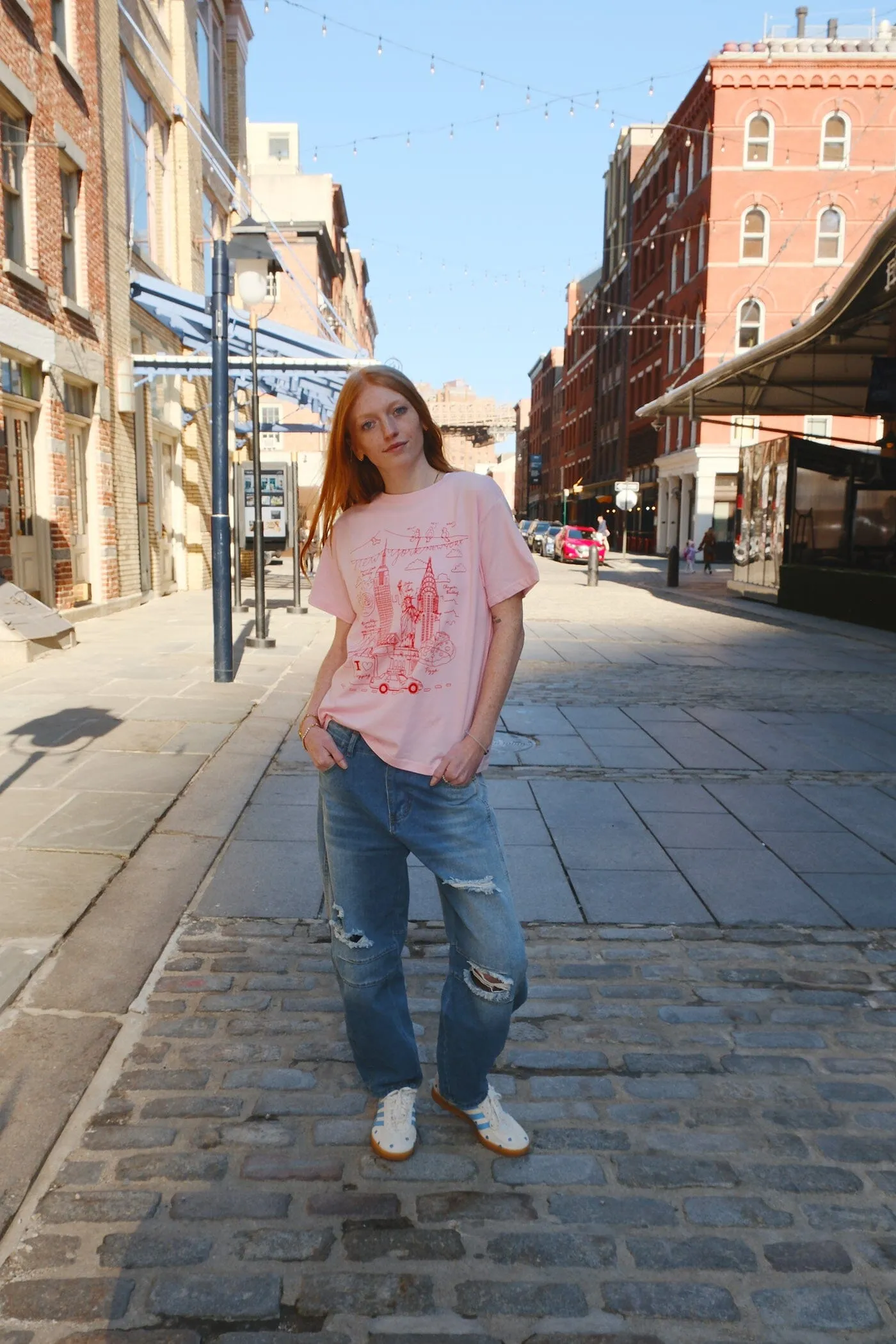 NY Illustration Pink Graphic T-shirt sold by Mulberry and Grand product image thumbnail 3