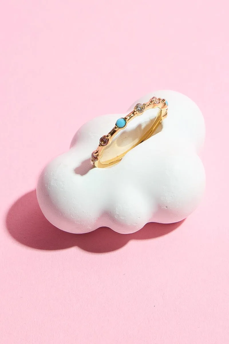 Circle Colored Gemstone Stacking Ring sold by Mulberry and Grand