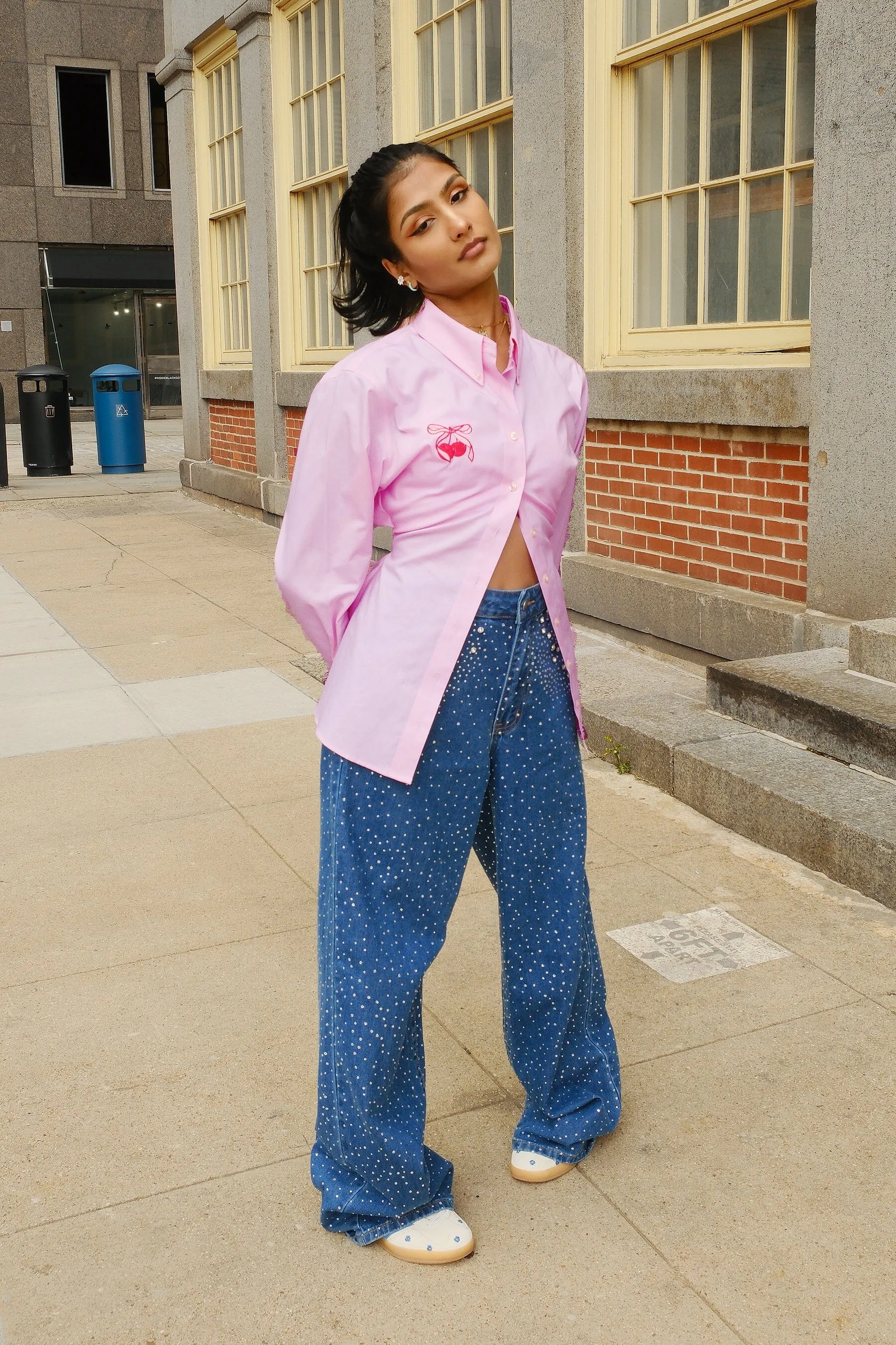 Mure + Grand x Second Thoughts Upcycled Pink Button Down Shirt sold by Mulberry and Grand product image thumbnail 2