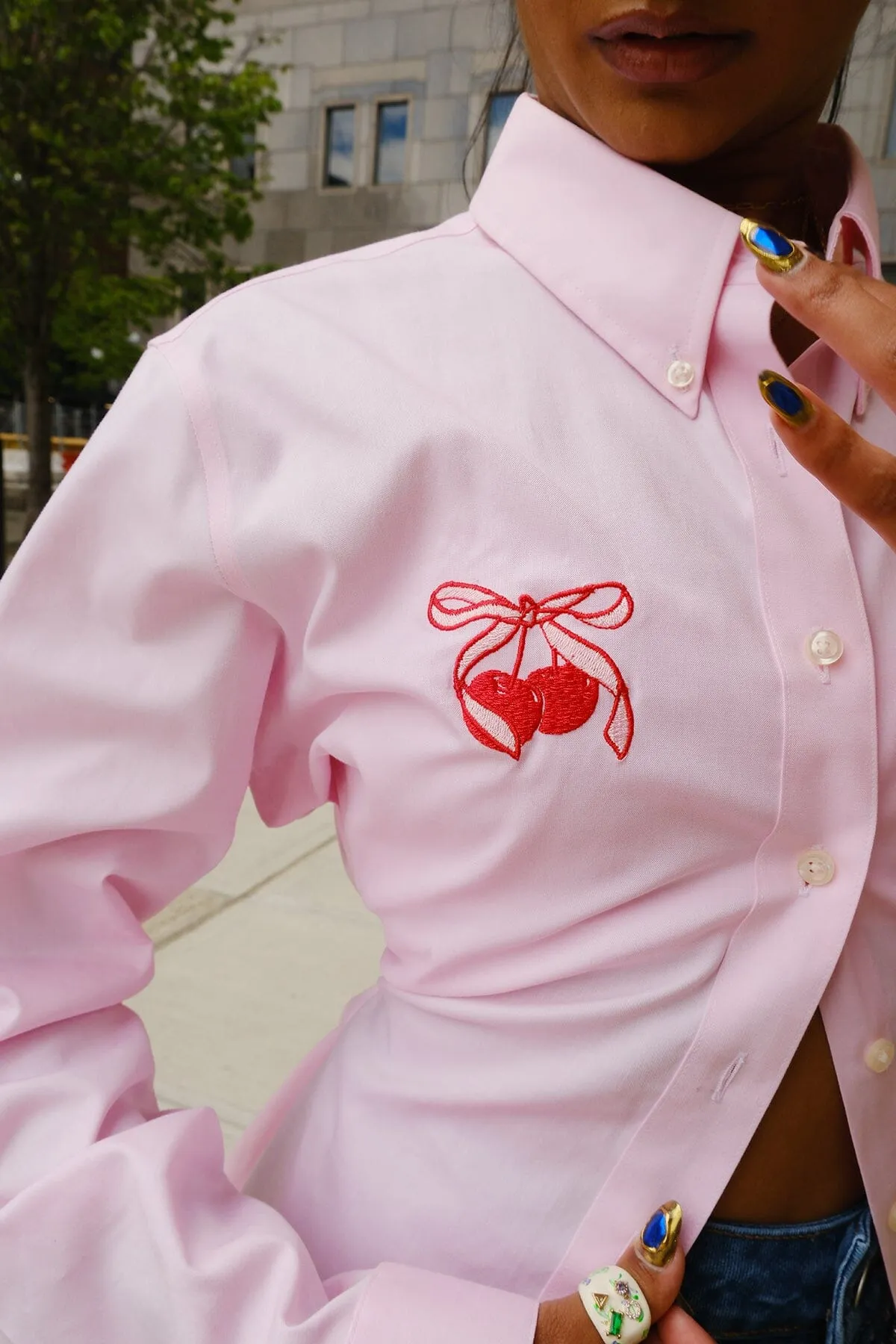 Mure + Grand x Second Thoughts Upcycled Pink Button Down Shirt sold by Mulberry and Grand product image thumbnail 5