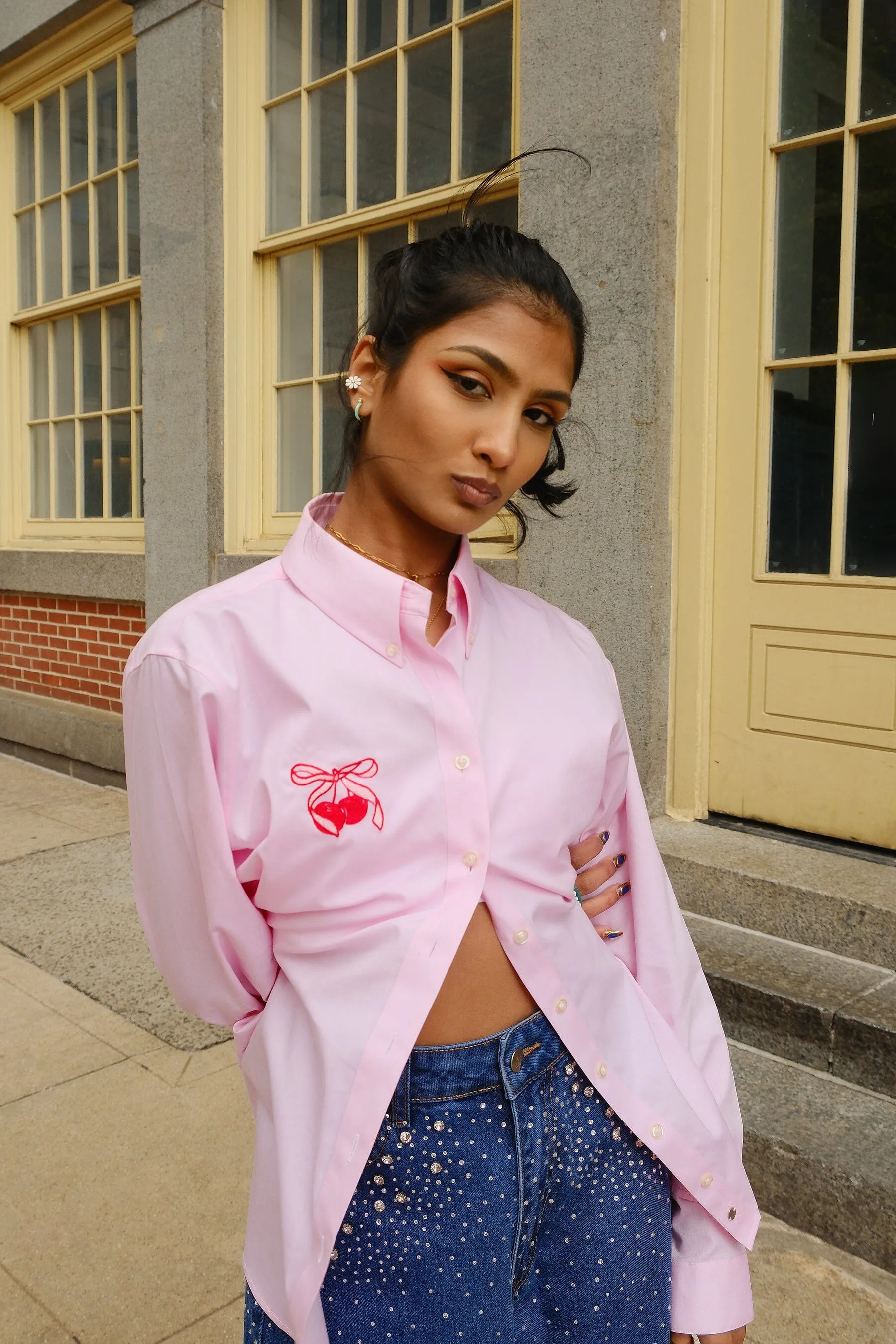 Mure + Grand x Second Thoughts Upcycled Pink Button Down Shirt sold by Mulberry and Grand product image thumbnail 4