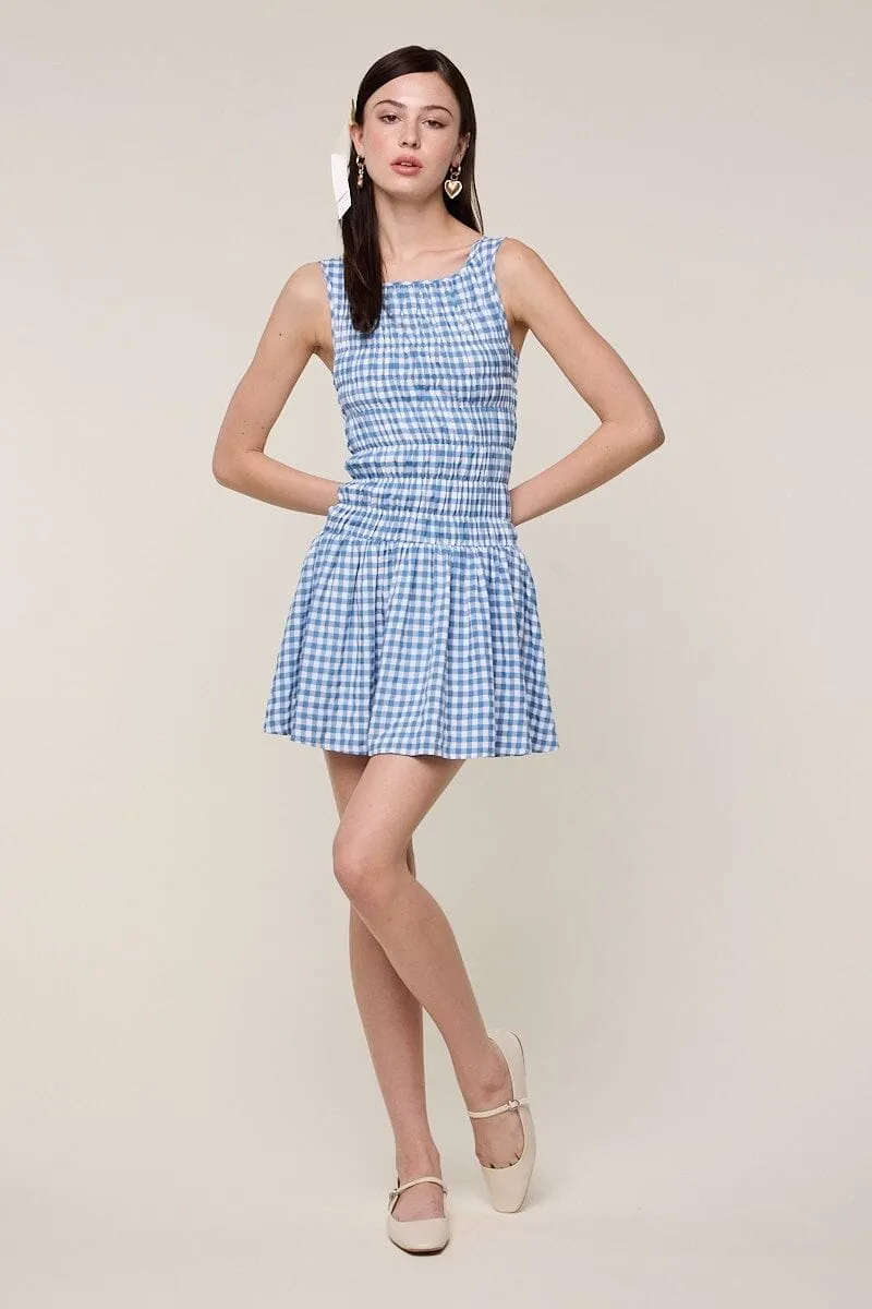 Naila Checker Tiered Torso Fit&Flare Mini Dress sold by Mulberry and Grand