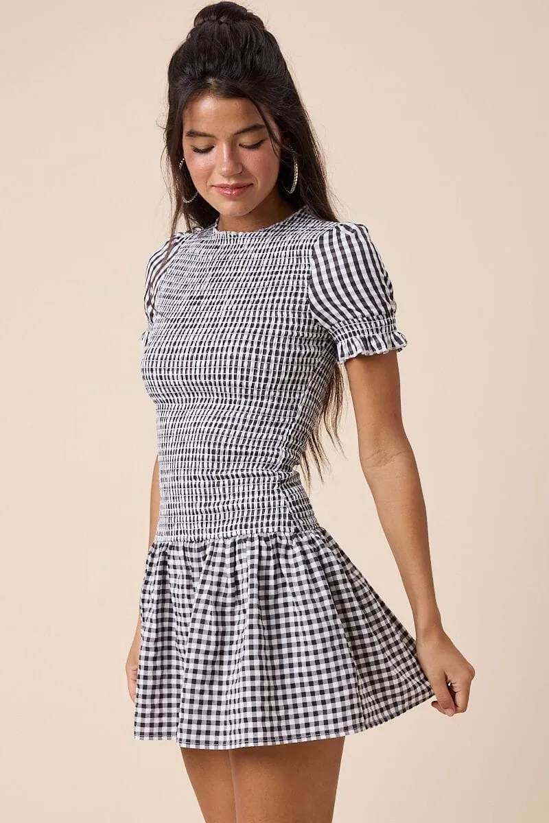 Fayruz Plaid Crew Neck Fit&Flare Mini Dress sold by Mulberry and Grand
