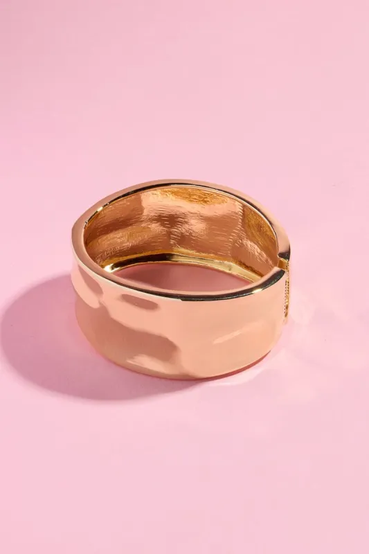 Glossy Textured Wide Cuff Bangle made by Mulberry and Grand