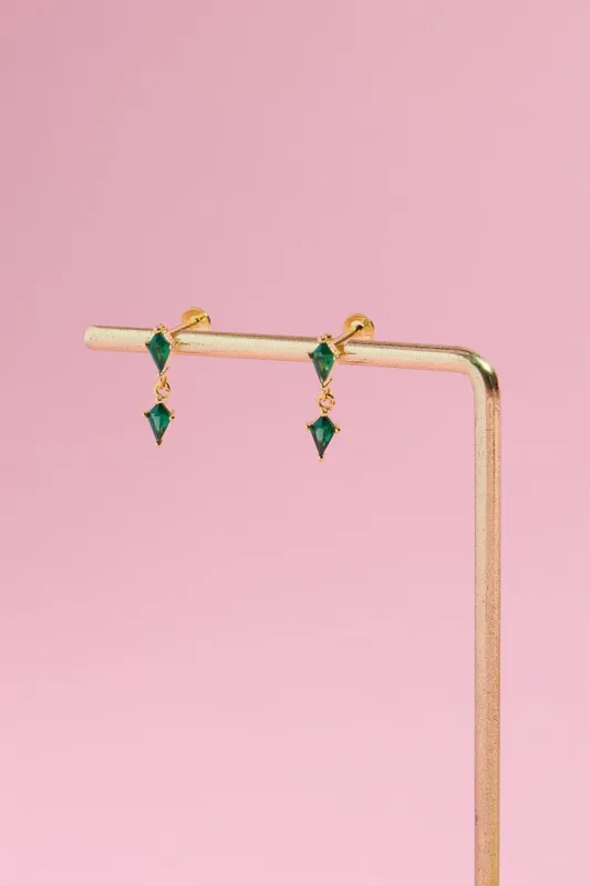 Geometric Gemstone Sterling Silver Nap Earrings sold by Mulberry and Grand