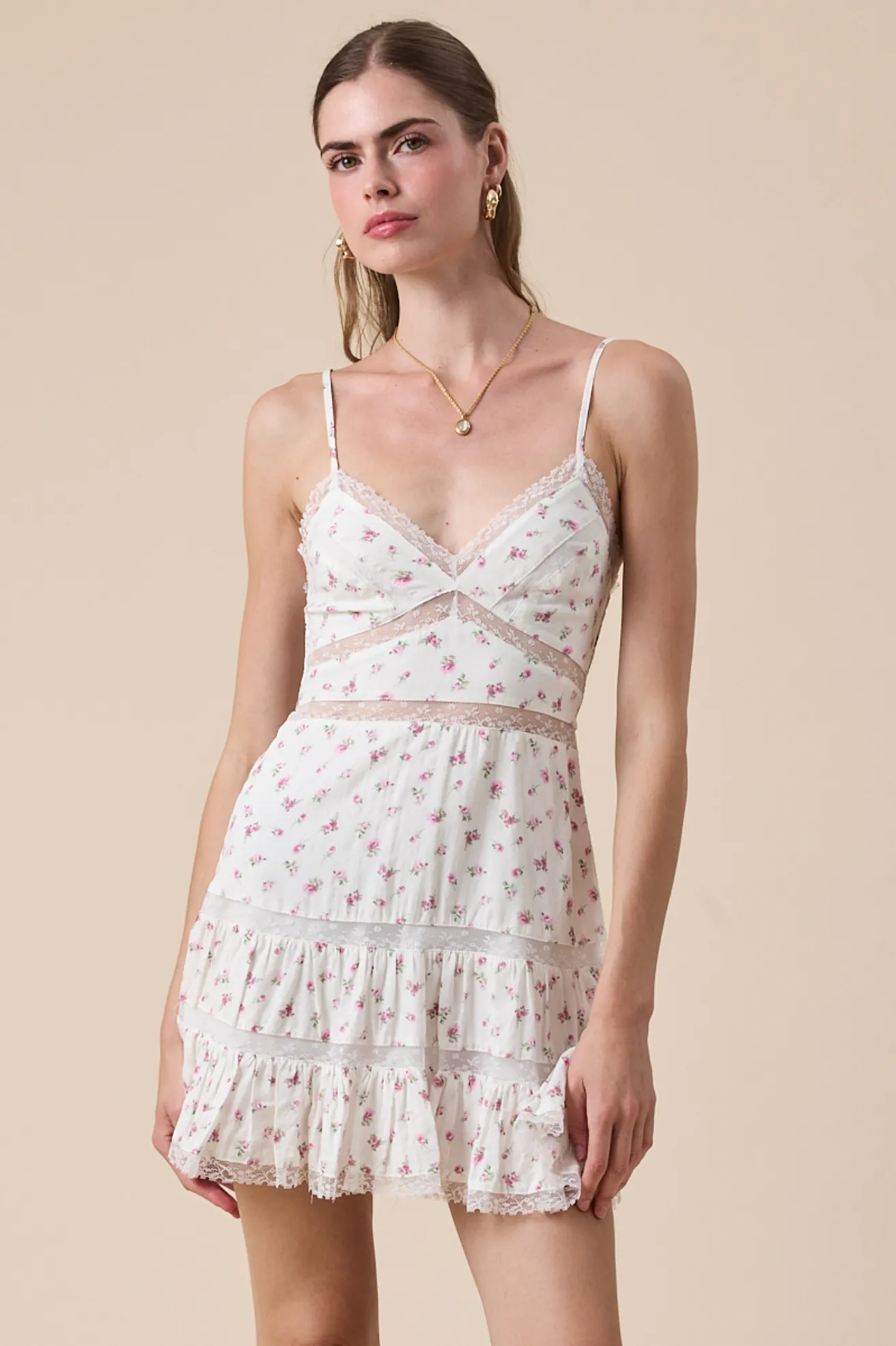 Jada V-Neck Adjustable Strap Back Mini Dress sold by Mulberry and Grand product image thumbnail 3