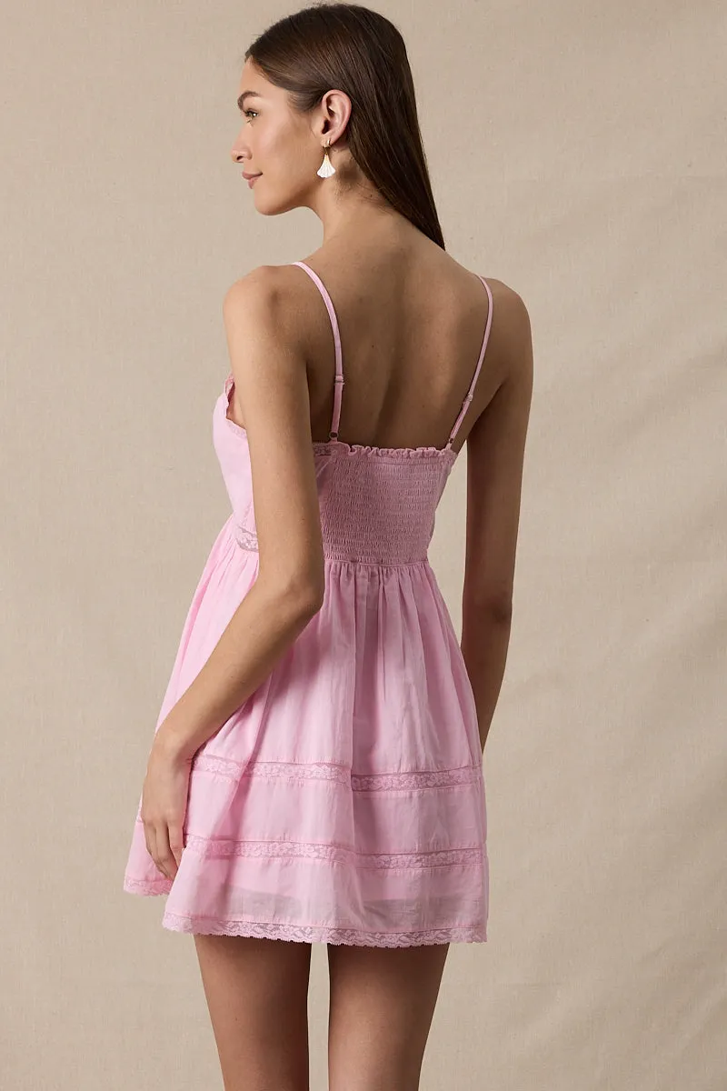 Gabby V-Neck Lace Trim Mini Dress sold by Mulberry and Grand product image thumbnail 5