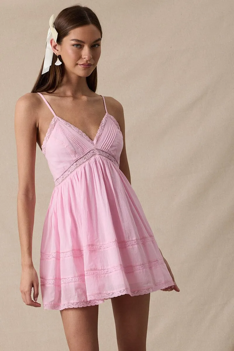 Gabby V-Neck Lace Trim Mini Dress sold by Mulberry and Grand product image thumbnail 3