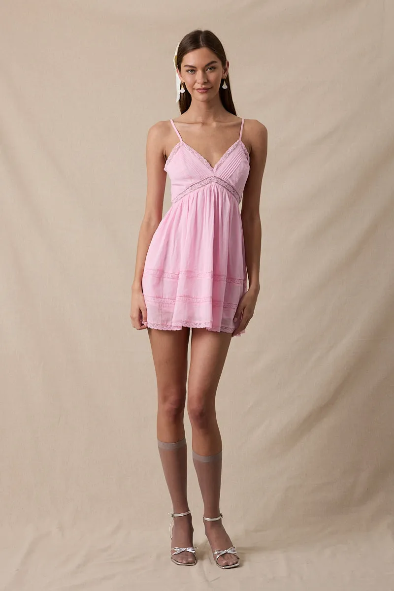 Gabby V-Neck Lace Trim Mini Dress sold by Mulberry and Grand product image thumbnail 2