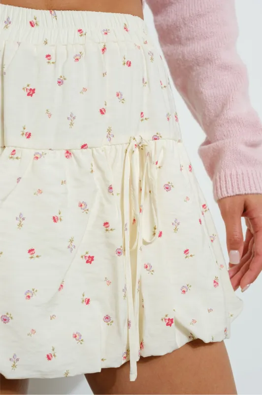 Amiri Floral Print Bubble Hem Mini Skirt sold by Mulberry and Grand