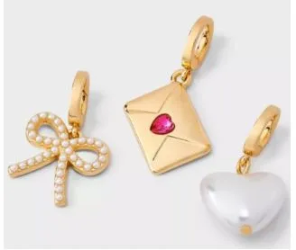 Pearl Bow Charm With Spring Clip sold by Mulberry and Grand