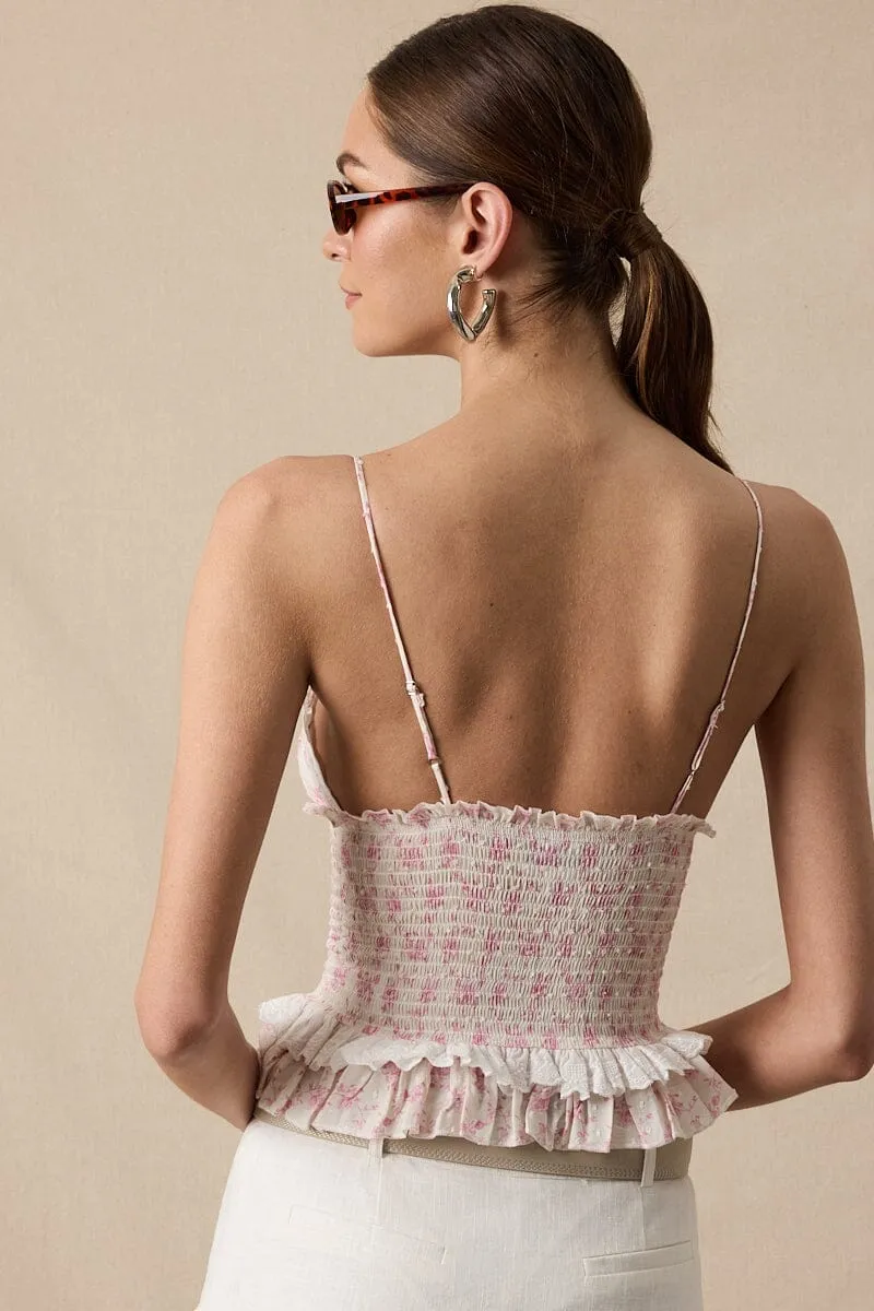 Asher Floral Sweetheart Ruffle Lace Cami Top sold by Mulberry and Grand product image thumbnail 5