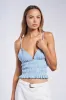 Nixie Stripe Sweetheart Smocked Crop Top sold by Mulberry and Grand