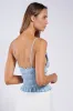 Nixie Stripe Sweetheart Smocked Crop Top sold by Mulberry and Grand
